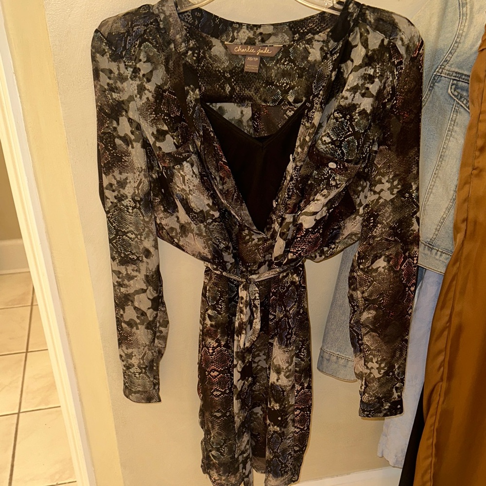 Chic Snake Print Wrap Dress